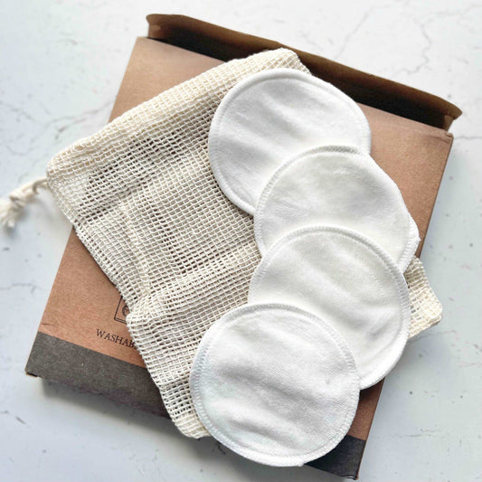 Re-useable Eco Friendly Bamboo Makeup Remover Pads - 12 pack with bag - White Rabbit Skin Care